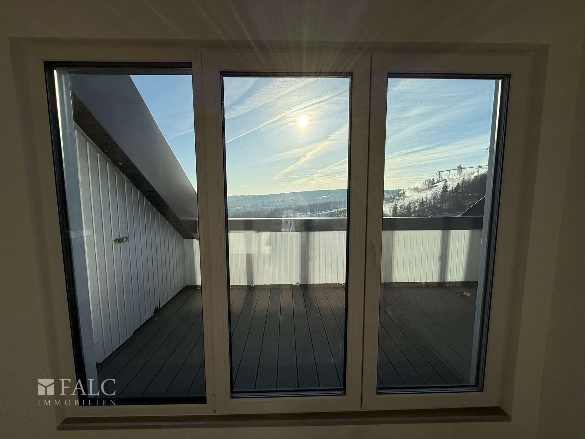 Ausblick auf den Balkon